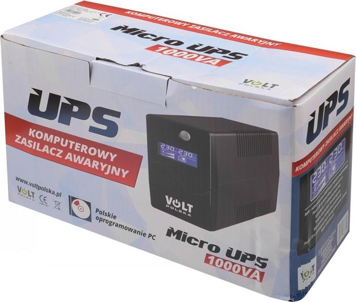 Produktbild Volt Polska MICROUPS UNTERBRECHUNGSFREIE STROMVERSORGUNG 1000VA/600W 1*9AH (1000 VA, 600 W, Line-Interaktiv USV)