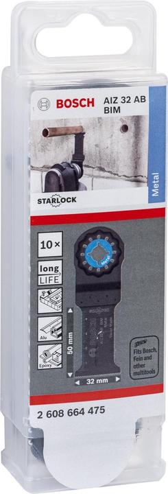 Immagine prodotto Bosch Professional Zubehör Lama per taglio a tuffo BIM AIZ 32 AB, Metallo, 50 x 32 mm, confezione da 10