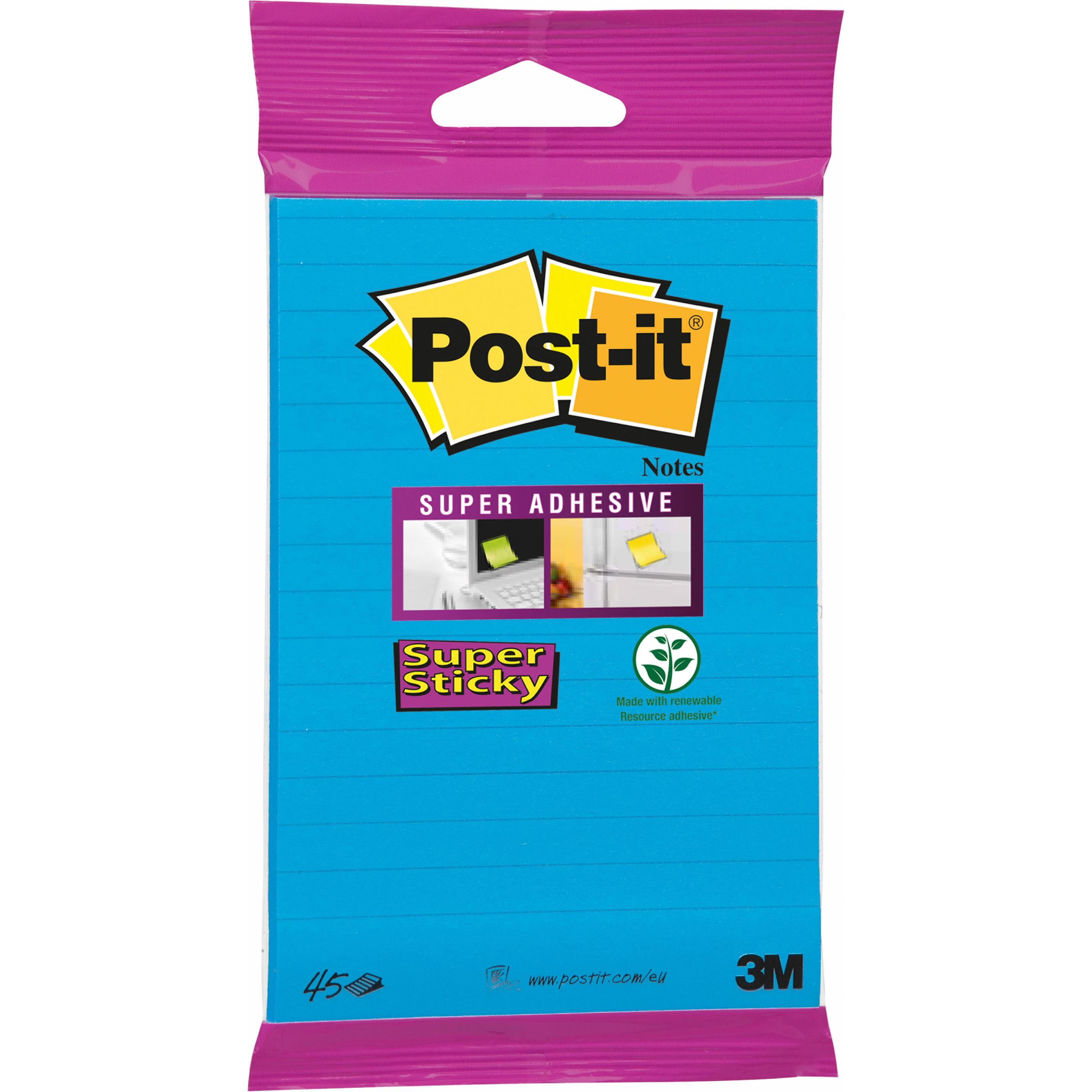 Post-it, Haftnotiz, Super Sticky (102 x 152 mm)