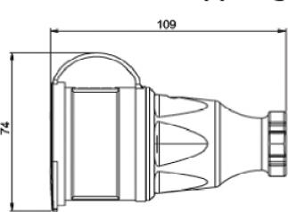 Actual product image PCE Socket earthing contact coupling solid rubber 250V with cover IP54 2521-ss