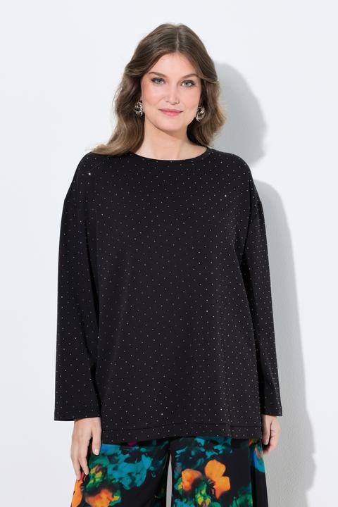 Produktbild Miamoda Sweatshirt, Boxy Fit, Scuba-Sweat, Glitzersteinchen (54)