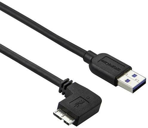 StarTech 50cm Slim Micro USB 3.0 Kabel linksgewinkelt - USB 3.1 Gen 1 (5 Gbit/s) Anschlusskabel (0.50 m, USB 3.2 Gen 1)