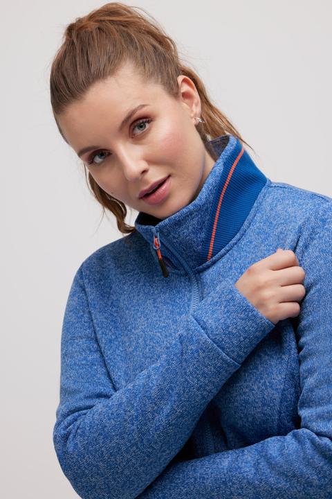 Produktbild Ulla Popken Long-Strickjacke, Tunnelzug, Stehkragen, 2-Wege-Zipper (46, 48)