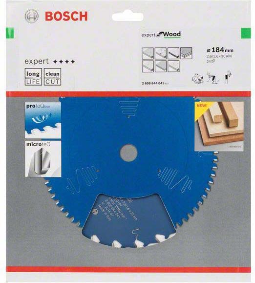 Produktbild Bosch Professional Zubehör Kreissägeblatt Expert for Wood, 184 x 30 x 2,6 mm, 24