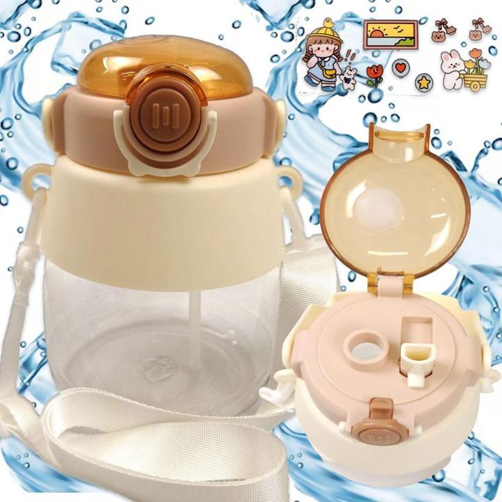 Image du produit OEM Other Butelka / bidon na wodę ze słomką i smyczą dla dzieci 1L RC-K-189 biała (1 l)