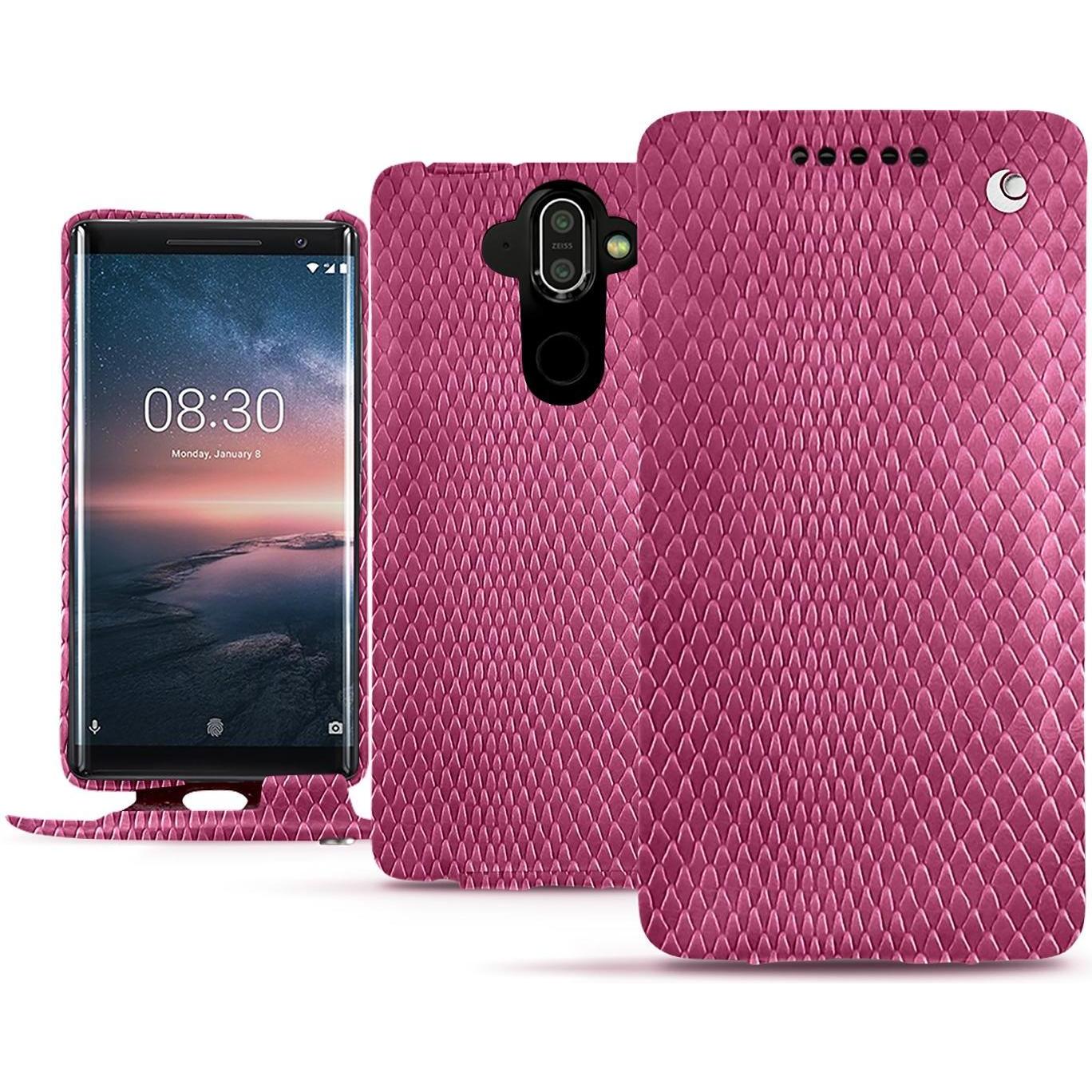 Thumbnail - Noreve Lederschutzhülle vertikal (Nokia 8 Sirocco), Smartphone Hülle, Rosa