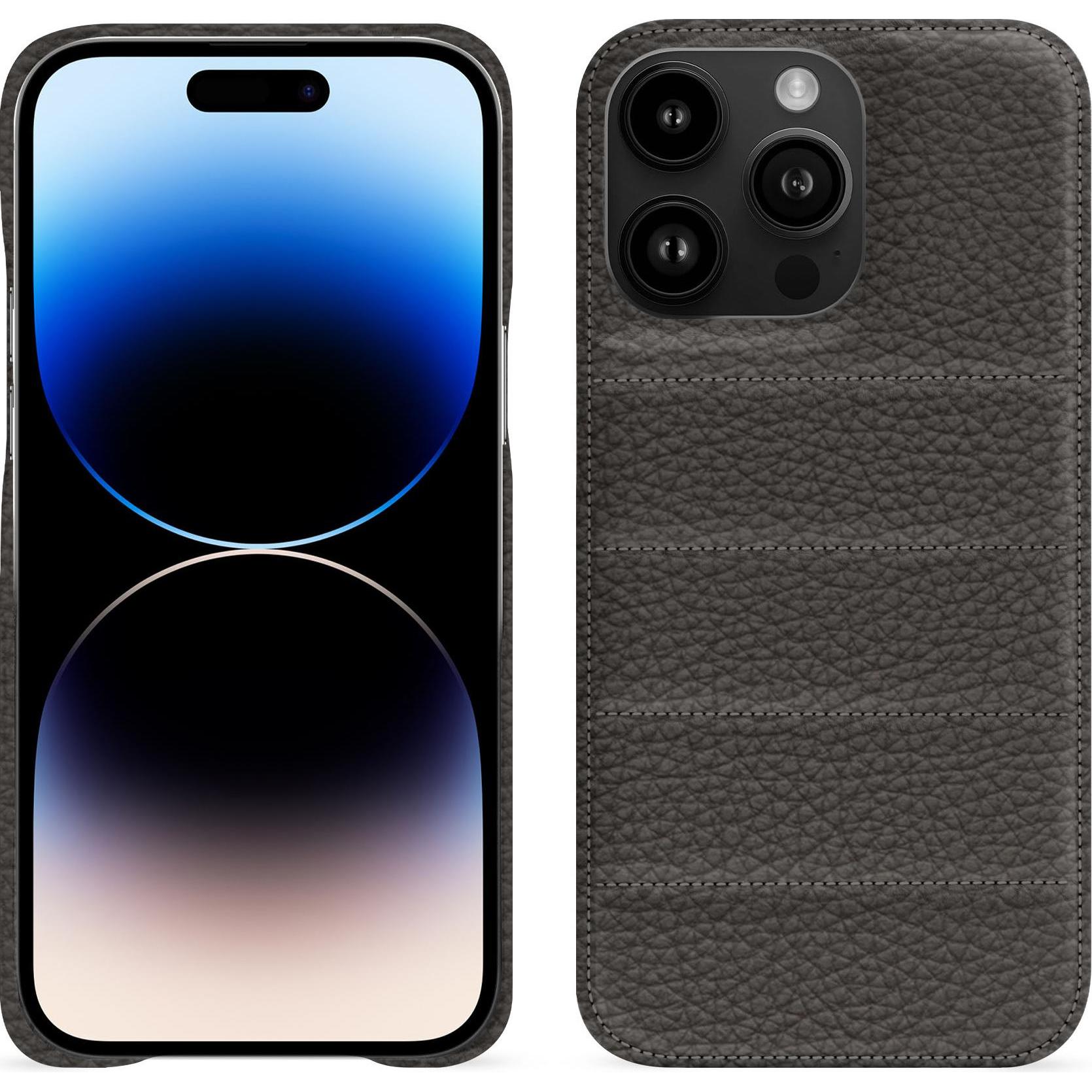 Noreve Lederschutzhülle (Apple iPhone 15 Pro Max), Smartphone Hülle, Grau