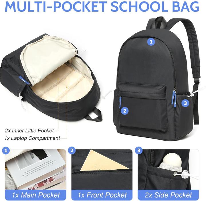 Produktbild Only-Bags.Store Rucksack Schule Teenager, Schulranzen, Daypack mit Laptopfach, wasserabweisende Schultasche (24 l)