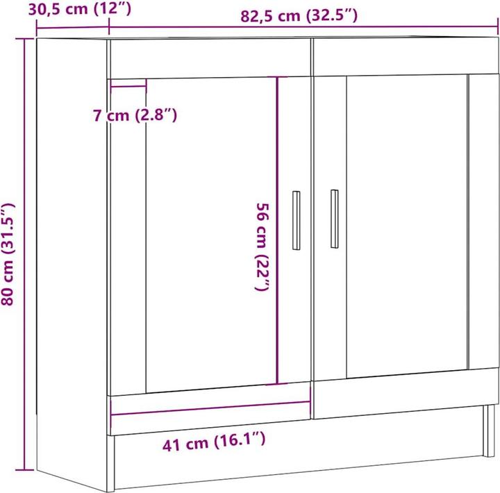 Image du produit vidaXL Bücherschrank Altholz-Optik 82,5x30,5x80 cm Holzwerkstoff (82,5 x 30,5 x 80 cm)