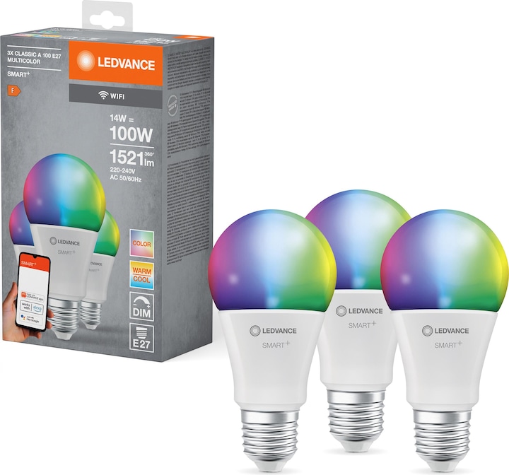 Immagine prodotto Ledvance Smart+ Wifi Classic (E27, 14 W, 1521 lm, 3 x, F)