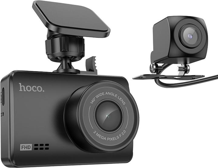 Hoco Casque avec microphone caméra voiture avec écran 2,45" + caméra arrière 1080P/30fps DV3 noir (Écran intégré, Microphone intégré, Full HD)