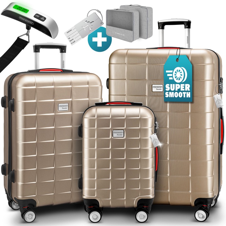 Monzana Hartschalenkoffer TSA Schloss 3er Set