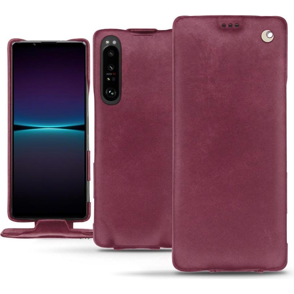 Noreve Lederschutzhülle vertikal (Sony Xperia 1 IV), Smartphone Hülle, Violett