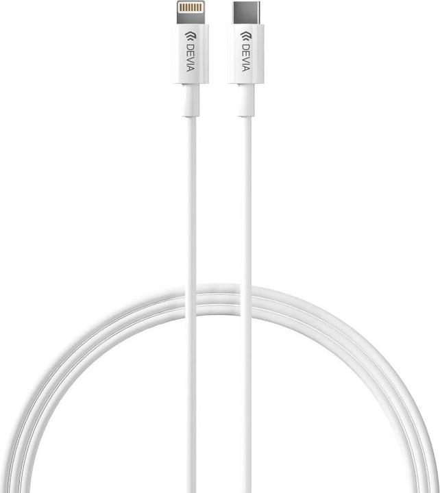 Actual product image Devia wall charger Rocket PD 20W 1x USB-C white + cable USB-C - Lightning (20 W, 1 portion)