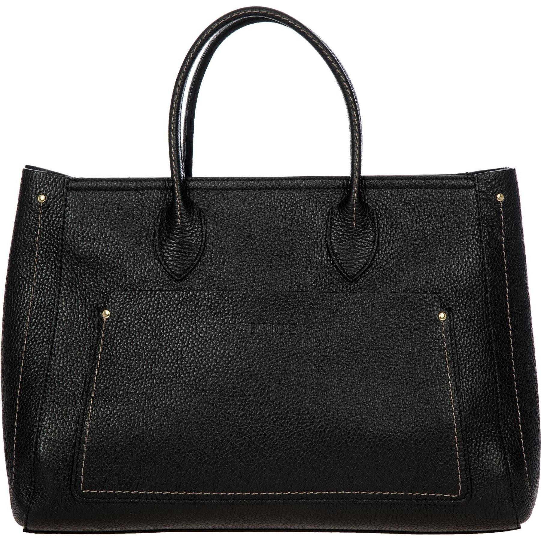 Brics, Handtasche, Gondola Tulipano Handtasche Leder 38 cm, Schwarz
