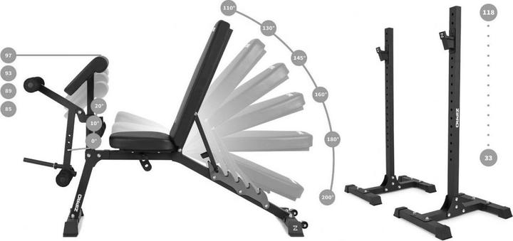 Actual product image Zipro Superset bench with shelf