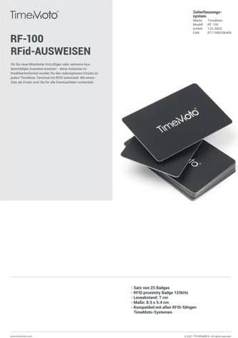 Image du produit Safescan TimeMoto RF-100 Badges RFID