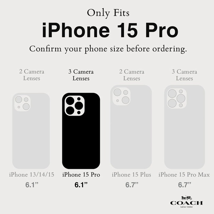 Produktbild Coach Slim Wrap Signature C Hülle – iPhone 15 Pro Hülle (Anthrazit) (Apple iPhone 15 Pro)
