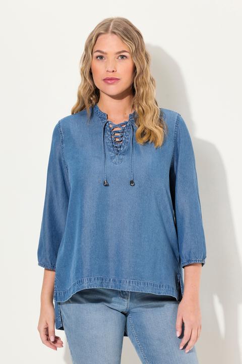 Produktbild Ulla Popken Lyocell-Tunika, Jeansoptik, Tunika-Ausschnitt, 3/4-Arm (46, 48)