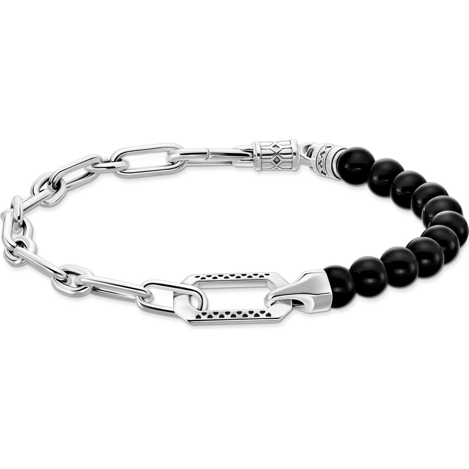 Thomas Sabo, Armschmuck, Armband Onyx Beads, (19 cm, 925er Silber)