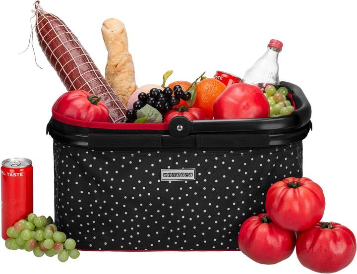 Image du produit Anndora Panier Snövit 22L, Noir à pois