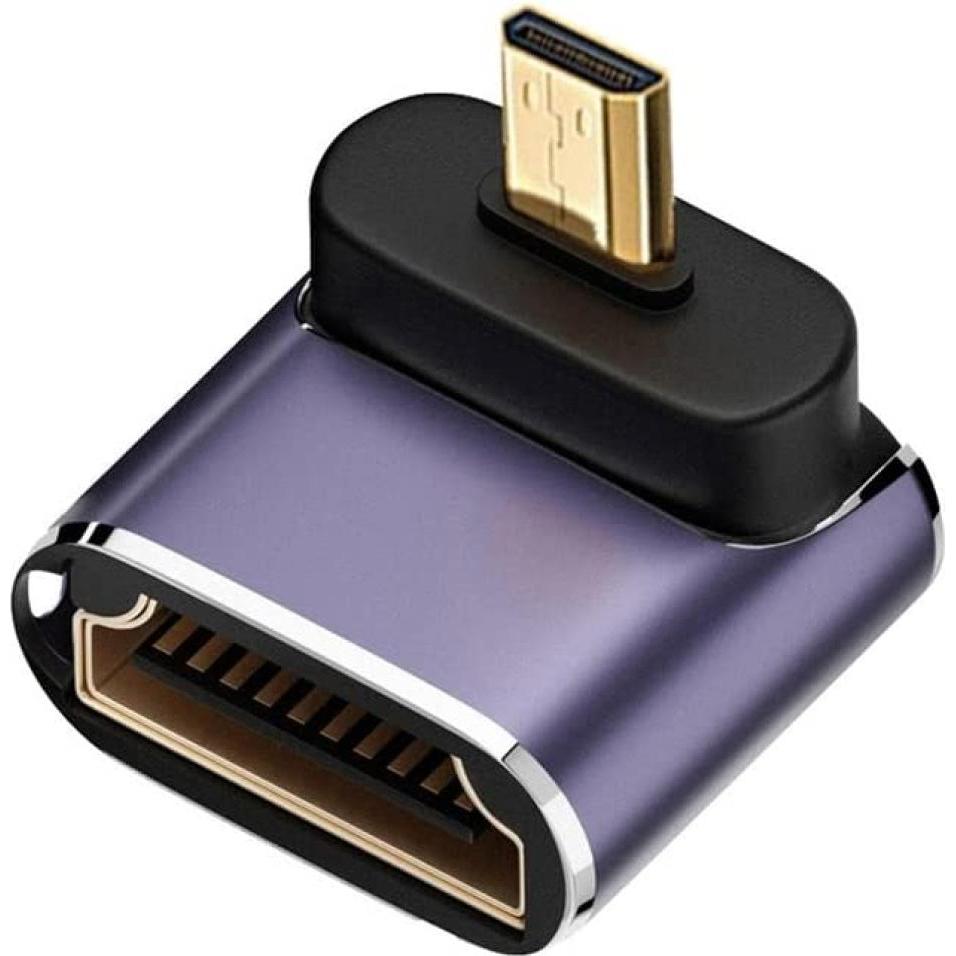 Thumbnail - PowerGuard Micro HDMI auf HDMI 2.1 90-Grad Winkel Down Adapter (HDMI), Video Kabel