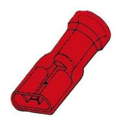 Velleman Insulated Female Connector 6.4Mm Red (FRMI)