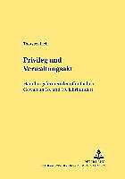 Produktbild Privileg und Verwaltungsakt (Deutsch, 2004)
