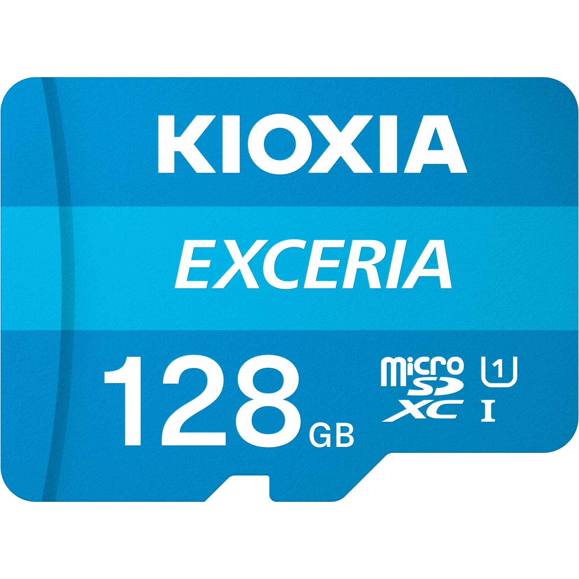 Kioxia Exceria (128 GB, microSDXC, U1, UHS-I), Speicherkarte, Blau