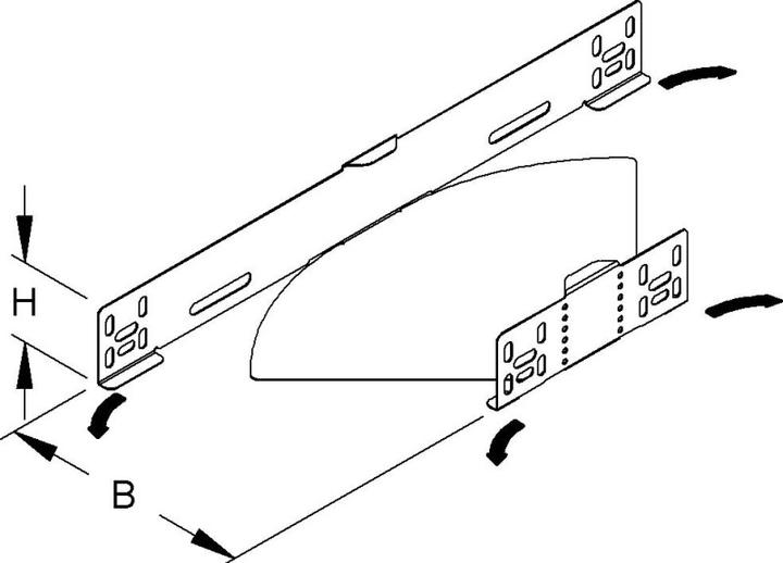 Produktbild Niedax NIE RBAV 60.200 Wink. FormstÃ¼ck 0-90Â°, 60x200mm mit ungel. Seitenholmen (6 cm)