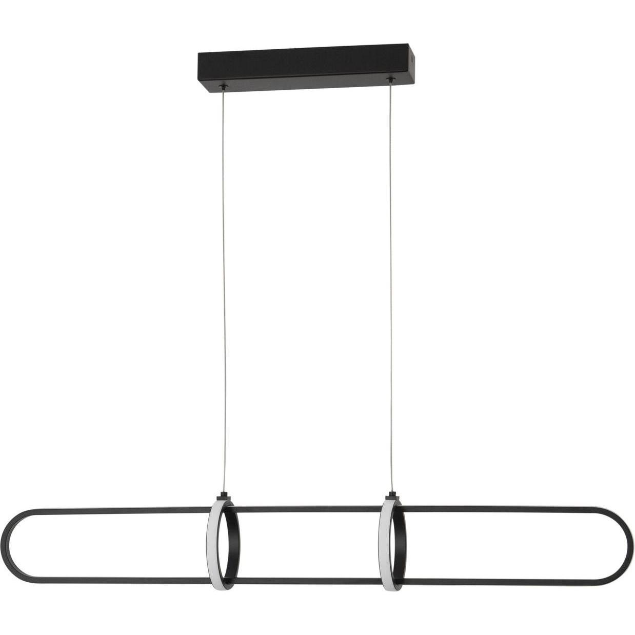 Nova Luce, Pendelleuchte, ARTE LED Pendelleuchte Matt schwarz 29W Warmweiss 90x13x120cm dimmbar 9113121