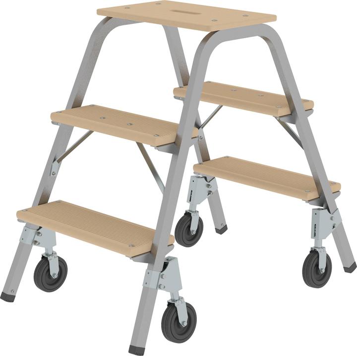 Immagine prodotto Munk Gradino in acciaio tubolare con gradini in legno (Ponteggio, 82 cm)