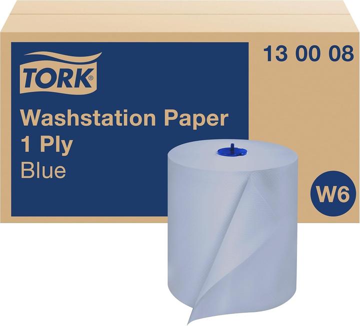 Produktbild Tork Standard Papier Wischtücher Blau W6 Papierrolle 250m - 6er Pack (6 Stk.)