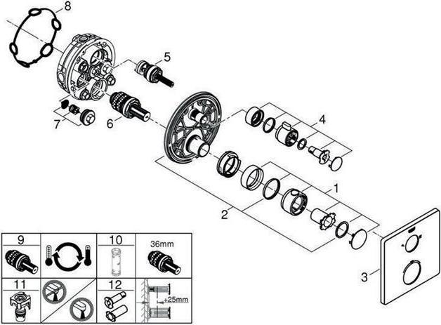 Actual product image Grohe Grohtherm thermostatic shower mixer