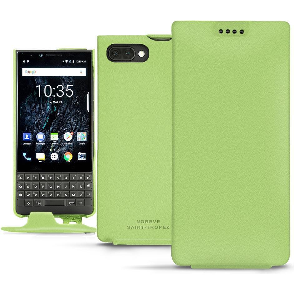 Noreve Lederschutzhülle vertikal (Blackberry KEY2), Smartphone Hülle, Grün