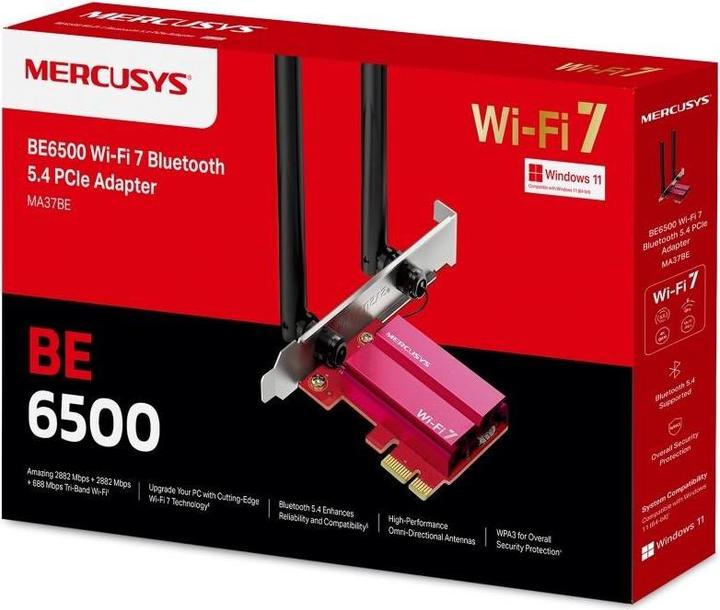 Actual product image Mercusys MA37BE PCIe WiFi 7 and Bluetooth 5.4 Adapter (Mini PCI Express)