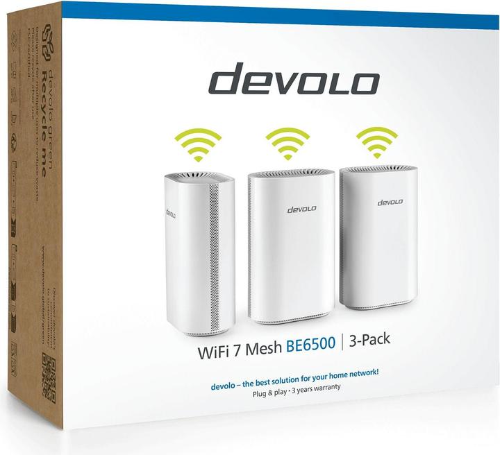 Actual product image Devolo WiFi 7 Mesh BE6500 3-Pack