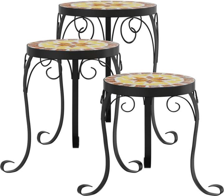 Produktbild vidaXL Pflanzenständer 3 Stk. Terrakottarot und Keramik