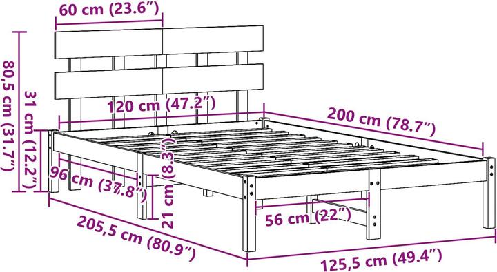 Image du produit vidaXL Bettgestell (120 x 200 cm)