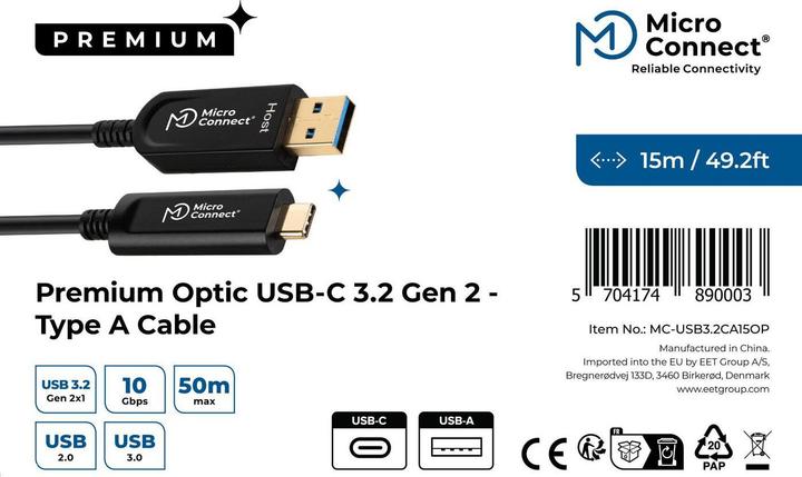 Actual product image MicroConnect USB A – USB C (15 m, USB 3.2 Gen 2)