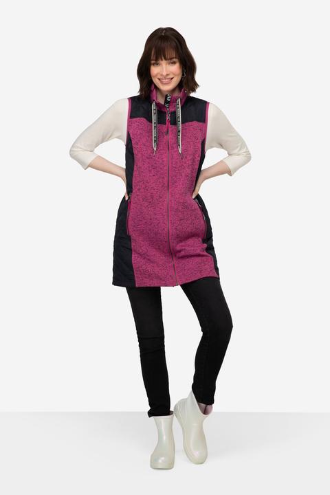 Produktbild Laurasøn Strickfleece-Weste, Stepp-Einsätze, Stehkragen, Zipper (S)