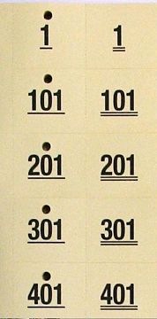 Image du produit Holland Bingo Ticket de vestiaire avec trou 1-500