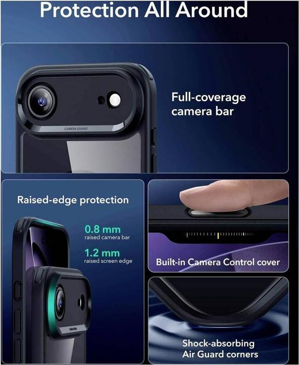 Actual product image ESR - Classic Hybrid HaloLock - iPhone 17 Air - Clear Black (Apple iPhone 17)