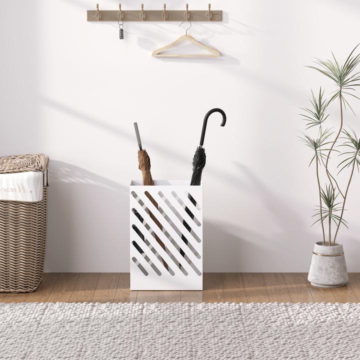 Image du produit Homcom Schirmhalter Stahl Weiss (28 x 14 x 41 cm)