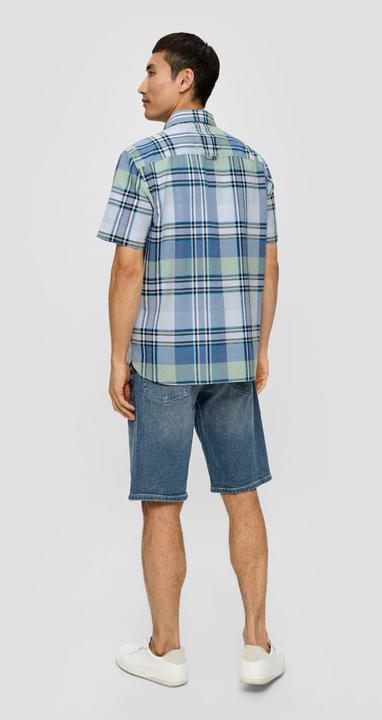 Image du produit S.Oliver Hemd Kariertes Kurzarmhemd aus Leinenmix (M)