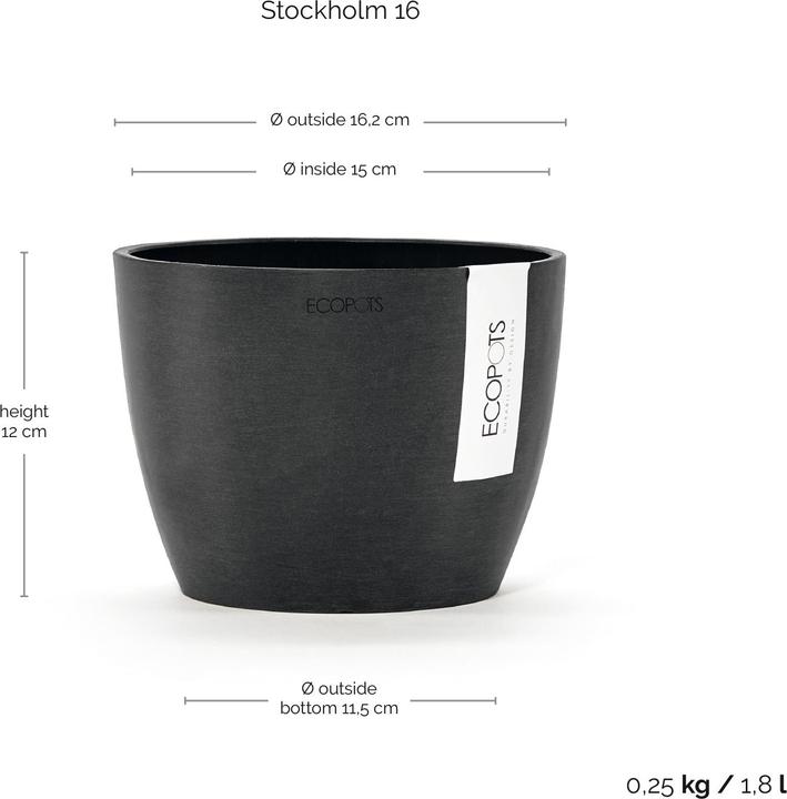 Produktbild Ecopots Stockholm (16 cm)