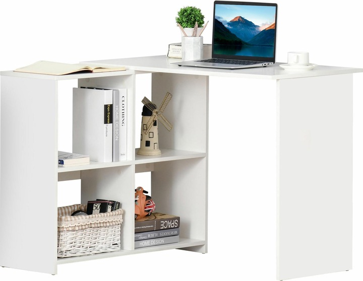 Actual product image Homcom Corner Desk Desk with Shelf (100 x 90 x 75 cm)