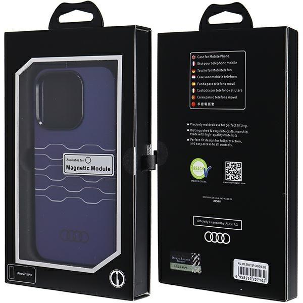 Produktbild Audi IML MagSafe Case iPhone 15 Pro 6.1" niebieski/navy blue hardcase AU-IMLMIP15P-A6/D3-BE (Apple iPhone 15 Pro)