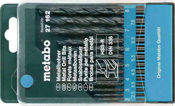 Produktbild Metabo HSSRBohrerkassette (2.5 mm, 3 mm, 5.5 mm, 7.5 mm, 2 mm, 8 mm, 3.5 mm, 5 mm, 6.5 mm, 7 mm, 6 mm, 4.5 mm, 4 mm)