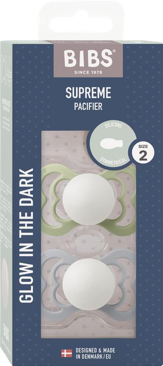 Immagine prodotto Bibs Succhietto supremo in silicone (confezione da 2), Sage & Cloud Night (taglia 2, 6M+) (2 x, 6 - 12 M.)